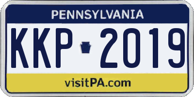 PA license plate KKP2019