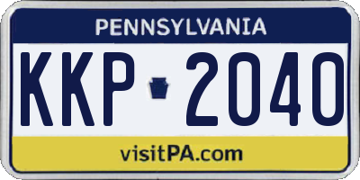 PA license plate KKP2040