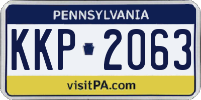 PA license plate KKP2063