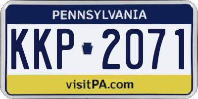 PA license plate KKP2071