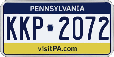 PA license plate KKP2072