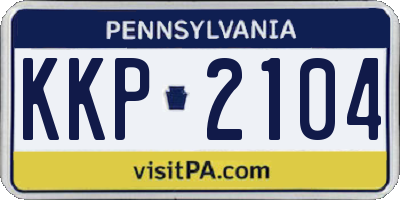 PA license plate KKP2104