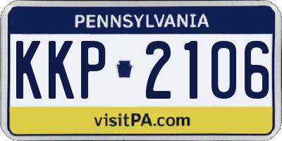 PA license plate KKP2106