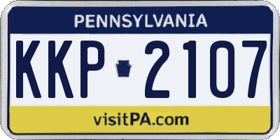 PA license plate KKP2107