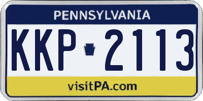 PA license plate KKP2113