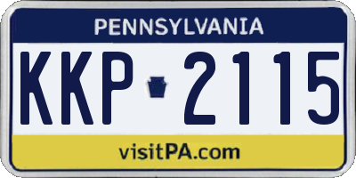 PA license plate KKP2115
