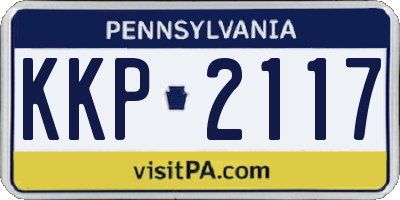 PA license plate KKP2117
