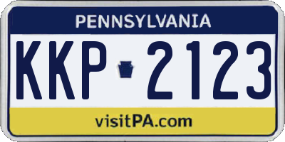 PA license plate KKP2123