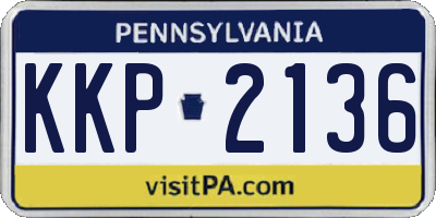 PA license plate KKP2136