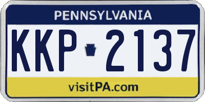 PA license plate KKP2137