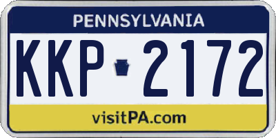 PA license plate KKP2172