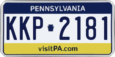 PA license plate KKP2181
