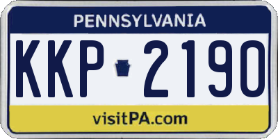 PA license plate KKP2190