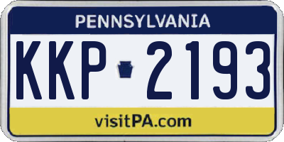 PA license plate KKP2193