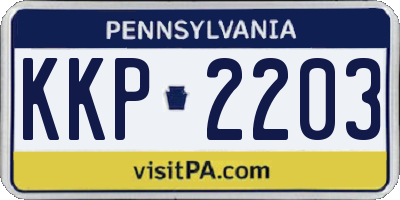PA license plate KKP2203