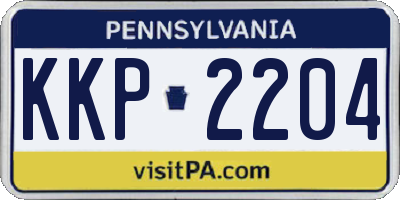 PA license plate KKP2204