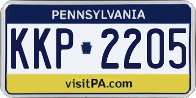 PA license plate KKP2205