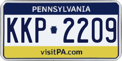 PA license plate KKP2209