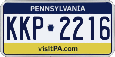 PA license plate KKP2216