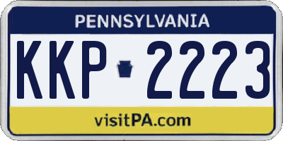PA license plate KKP2223