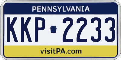 PA license plate KKP2233