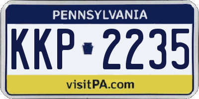 PA license plate KKP2235