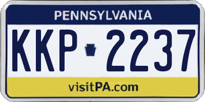 PA license plate KKP2237