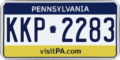 PA license plate KKP2283