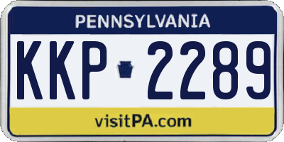 PA license plate KKP2289