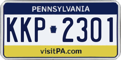 PA license plate KKP2301