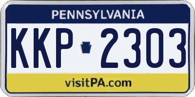 PA license plate KKP2303