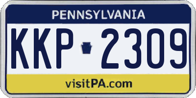 PA license plate KKP2309