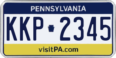 PA license plate KKP2345