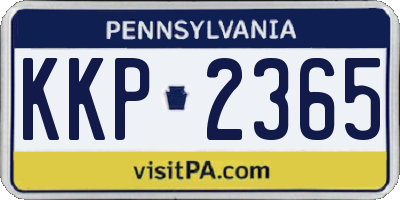 PA license plate KKP2365