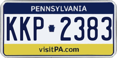 PA license plate KKP2383