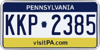 PA license plate KKP2385