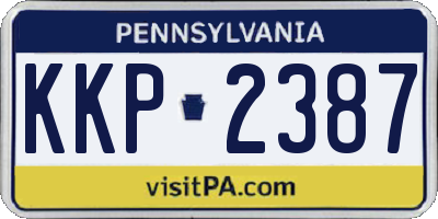 PA license plate KKP2387