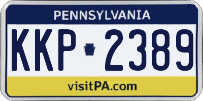 PA license plate KKP2389
