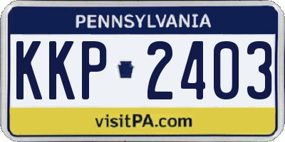 PA license plate KKP2403