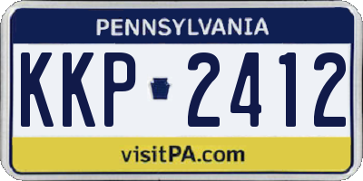 PA license plate KKP2412