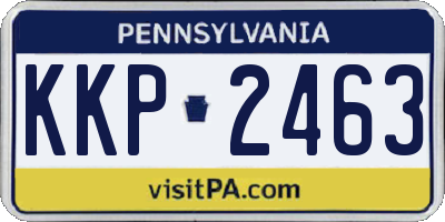 PA license plate KKP2463