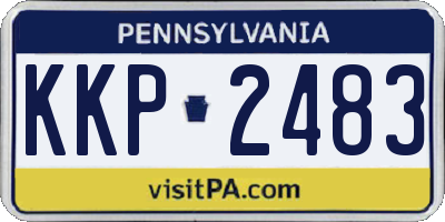 PA license plate KKP2483