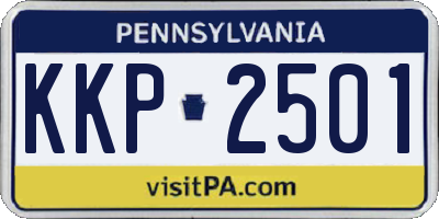 PA license plate KKP2501