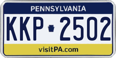 PA license plate KKP2502
