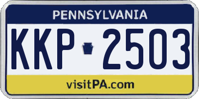 PA license plate KKP2503