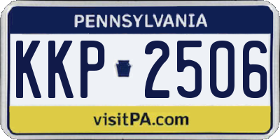 PA license plate KKP2506