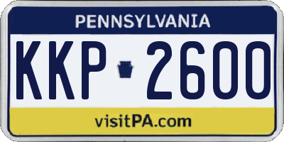 PA license plate KKP2600