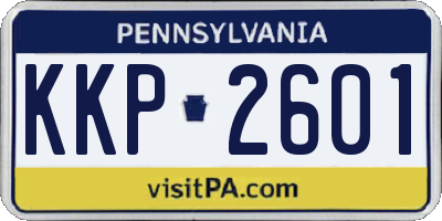 PA license plate KKP2601