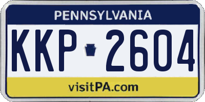 PA license plate KKP2604