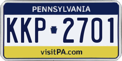 PA license plate KKP2701
